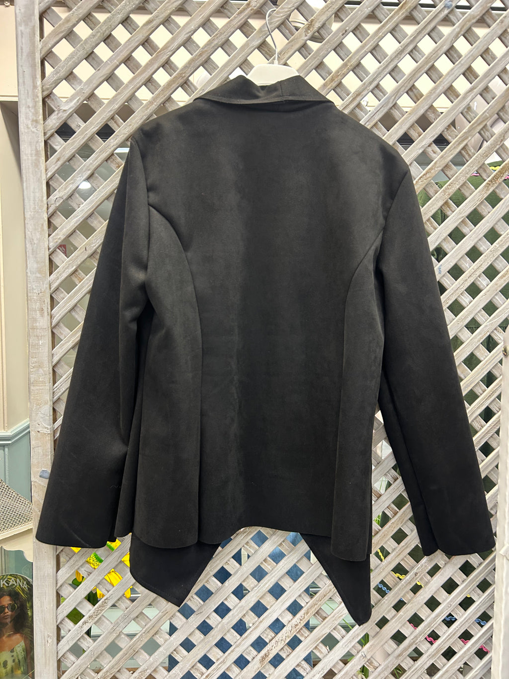 Black Waterfall Collar Jacket.