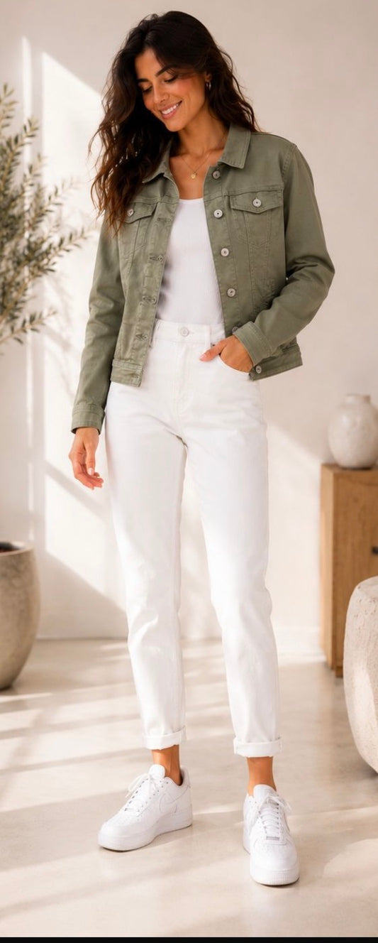 Kyla Denim Jacket - Khaki