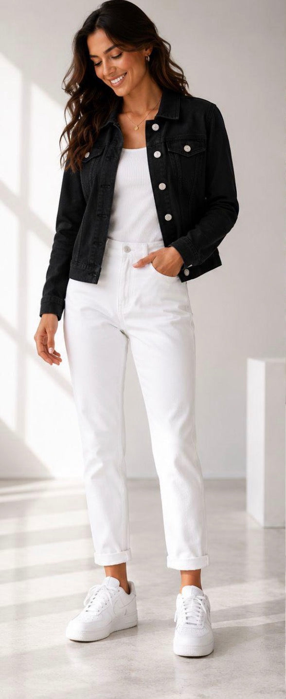 Kyla Denim Jacket - Black.