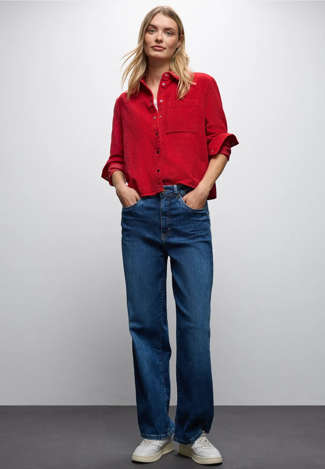 Street One LTD Qr Courduroy Shirtcollar Blouse