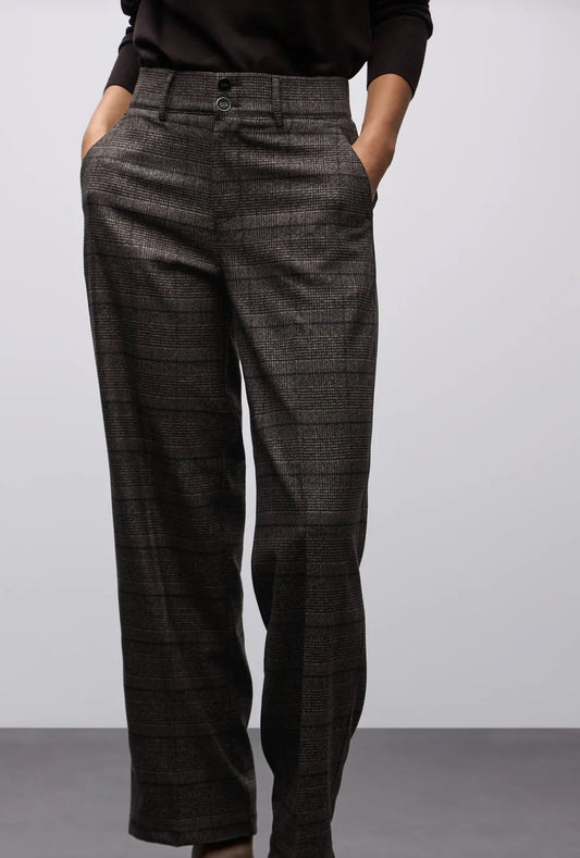 Street One Straight Leg Check Trousers