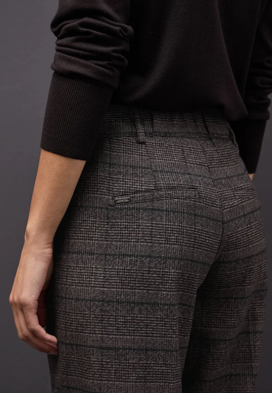 Street One Straight Leg Check Trousers