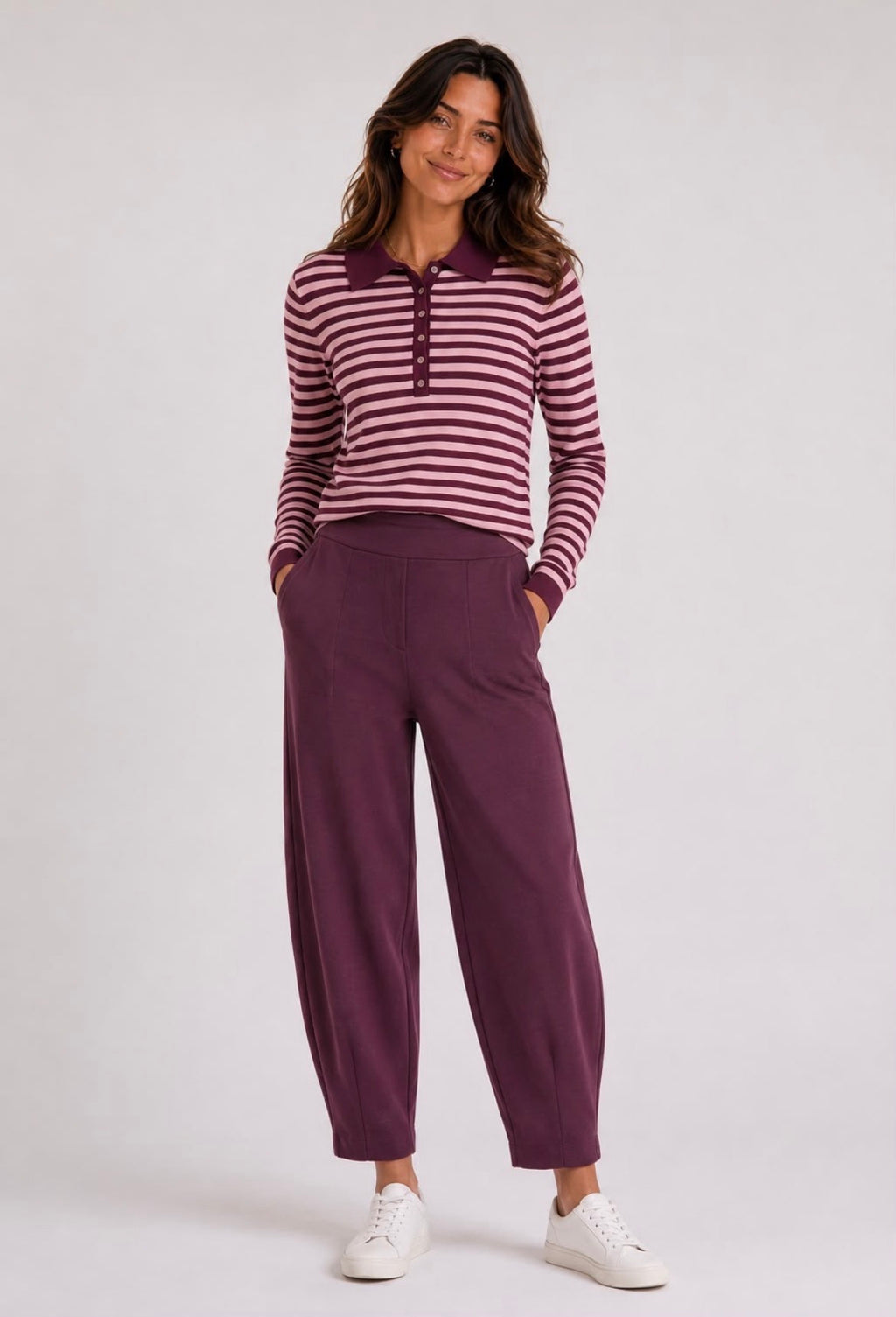 Kyla Stripe Knit with Collar.