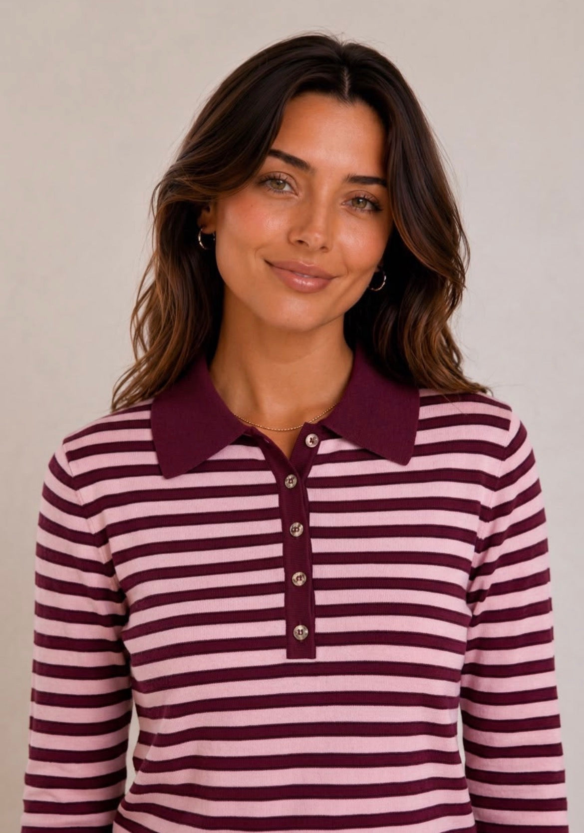 Kyla Stripe Knit with Collar.