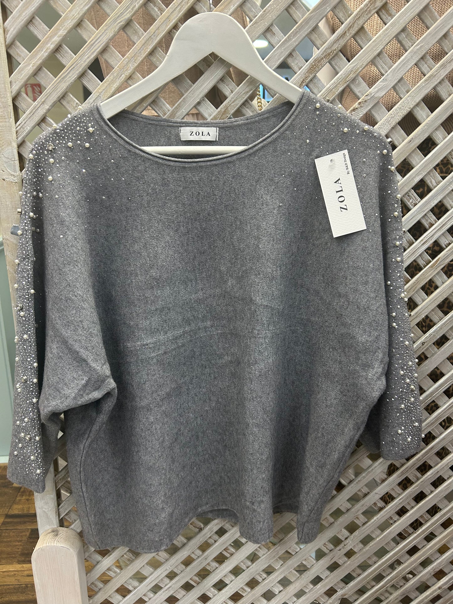 Zola One Size Knit with Bling Grey