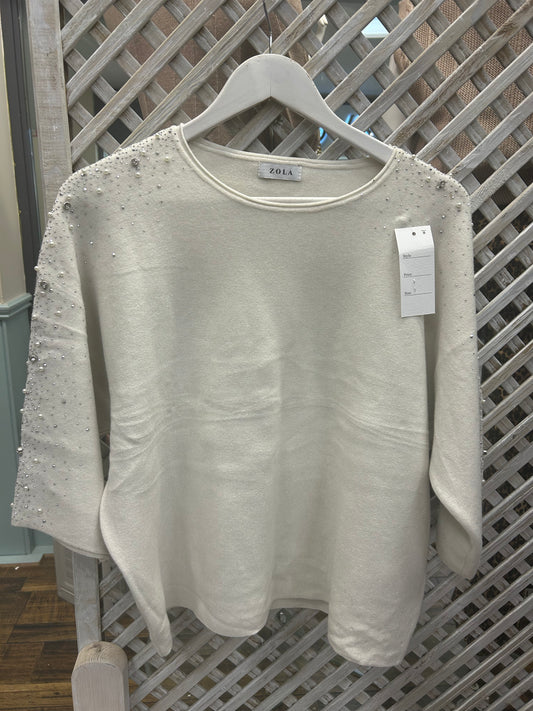 Zola One Size Knit with Bling Cream