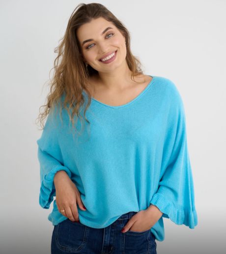 Kyla Wide Jumper with frill sleeve