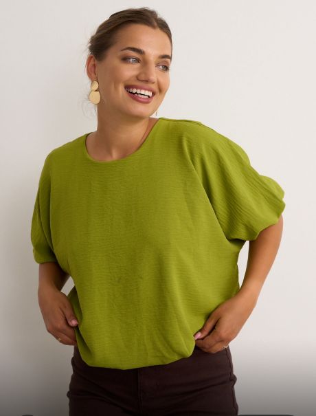Kyla Puff Bottom & Sleeve Top Green