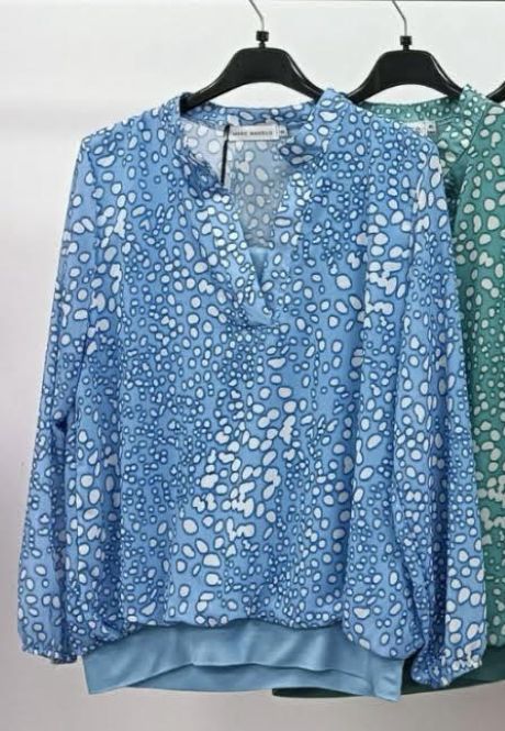 Marc Angelo Band Top Blue Leopard