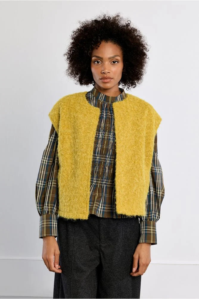 Molly Bracken Sleeveless Jacket - Lime Green.
