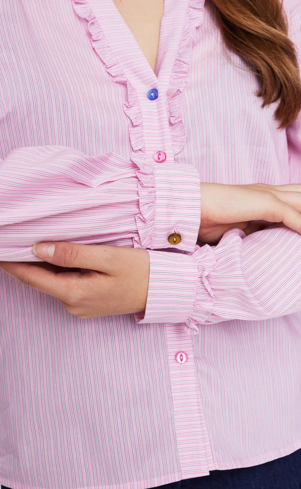 Numph NUFARRAH Pink Lady shirt with coloured buttons