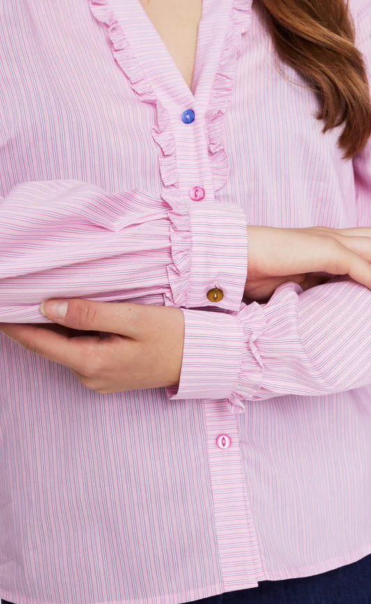 Numph NUFARRAH Pink Lady shirt with coloured buttons