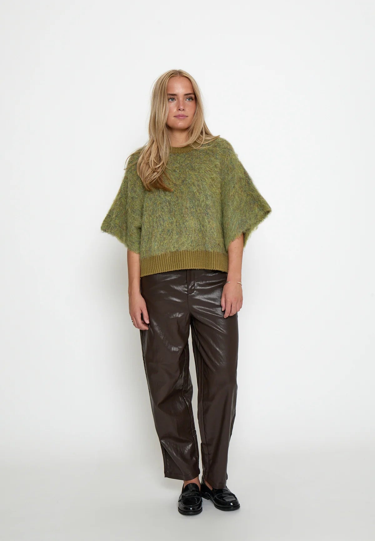 Peppercorn PCSerena Knit with Batwing Sleeve - Green Mix