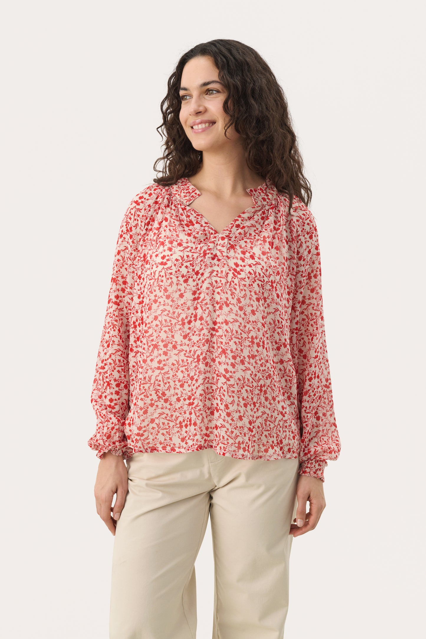 Part Two Kelsia Top with flower pattern - Cora & Beige Mix