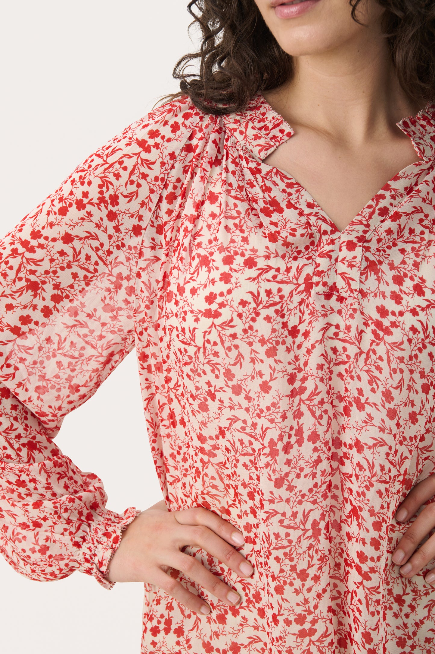 Part Two Kelsia Top with flower pattern - Cora & Beige Mix