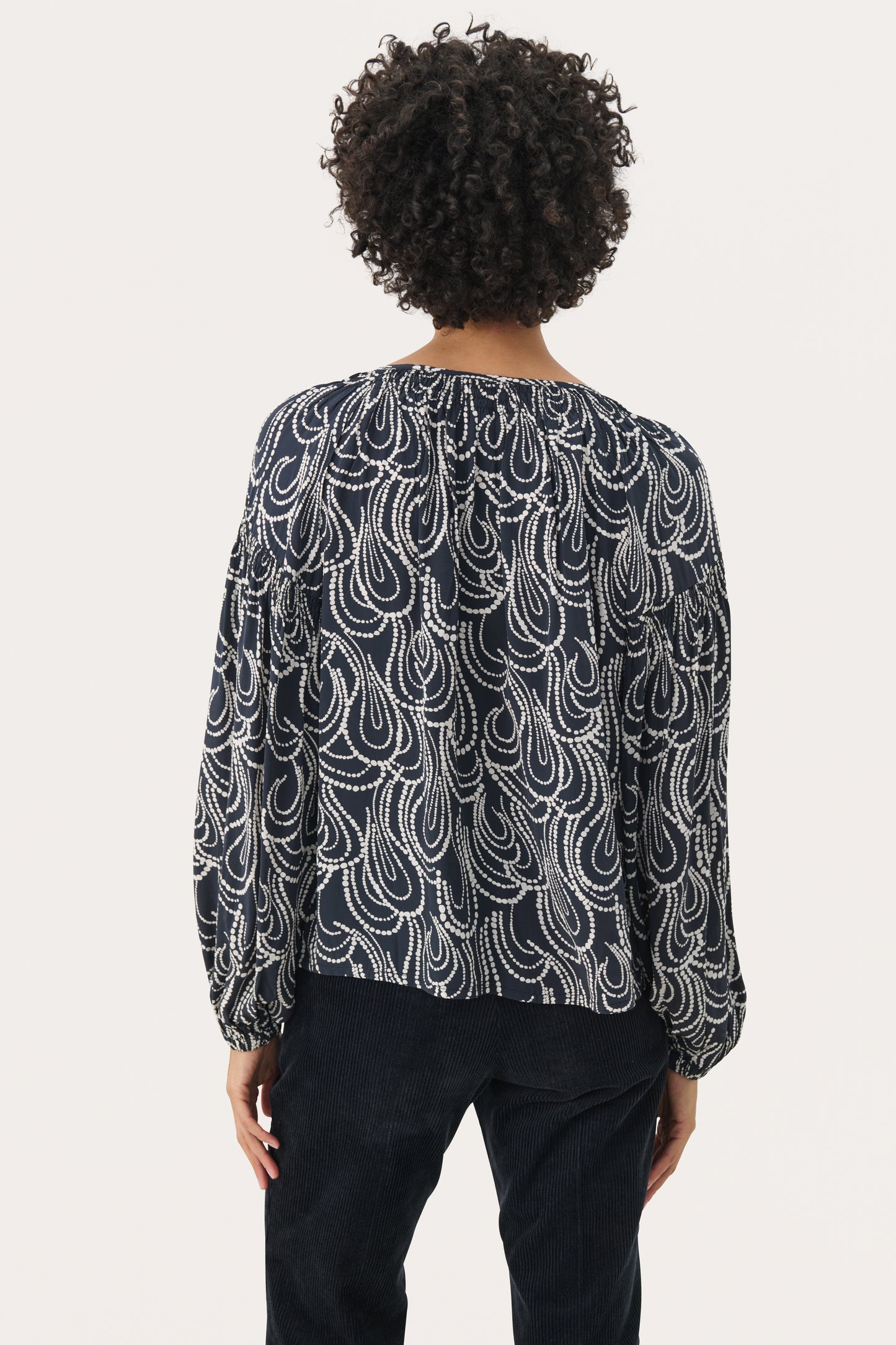 Part Two Panthera Swirl Top - Navy & White Mix