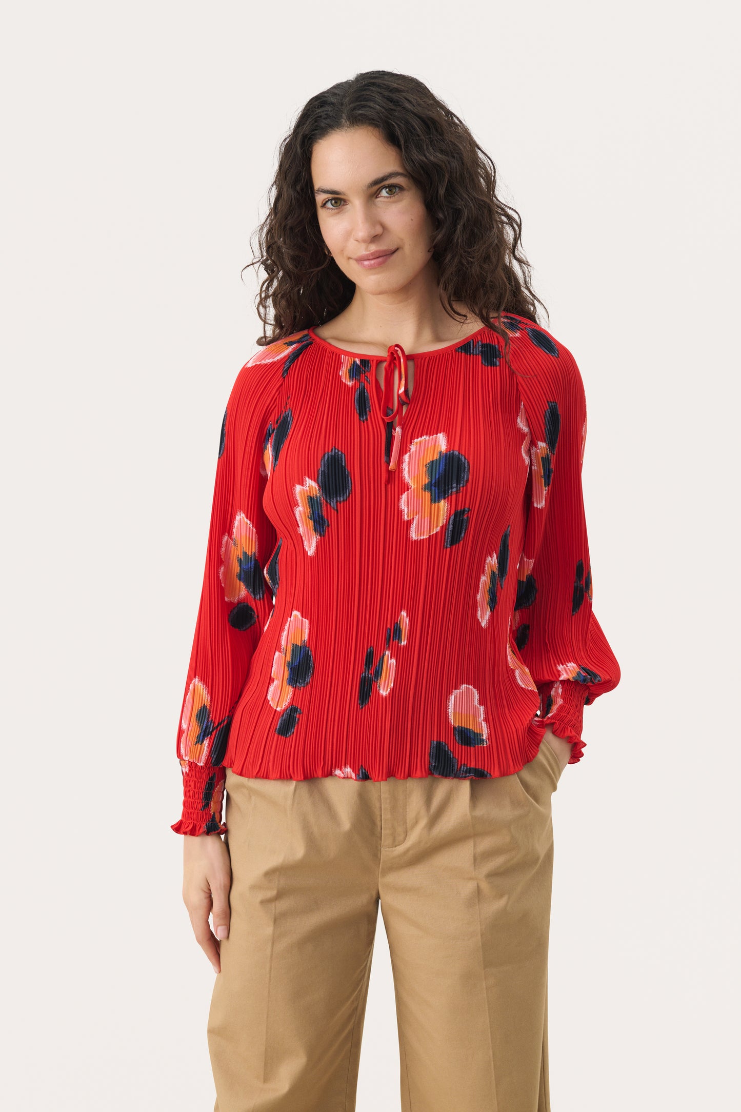 Part Two Priya Crinkle Flower Top