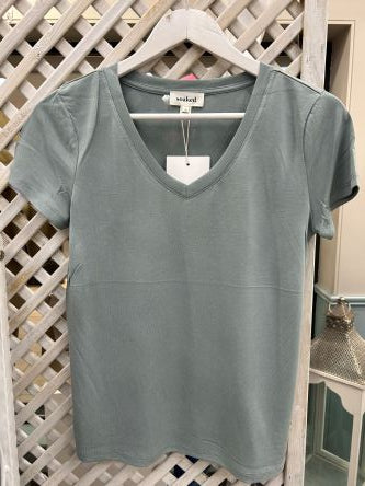 Soaked in Luxury SL Columbine Green V neck SS