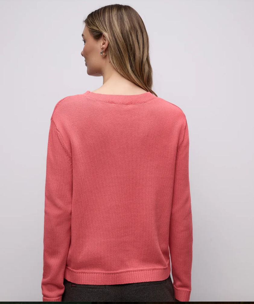 Street One Cotton Round neck Jumper Coral