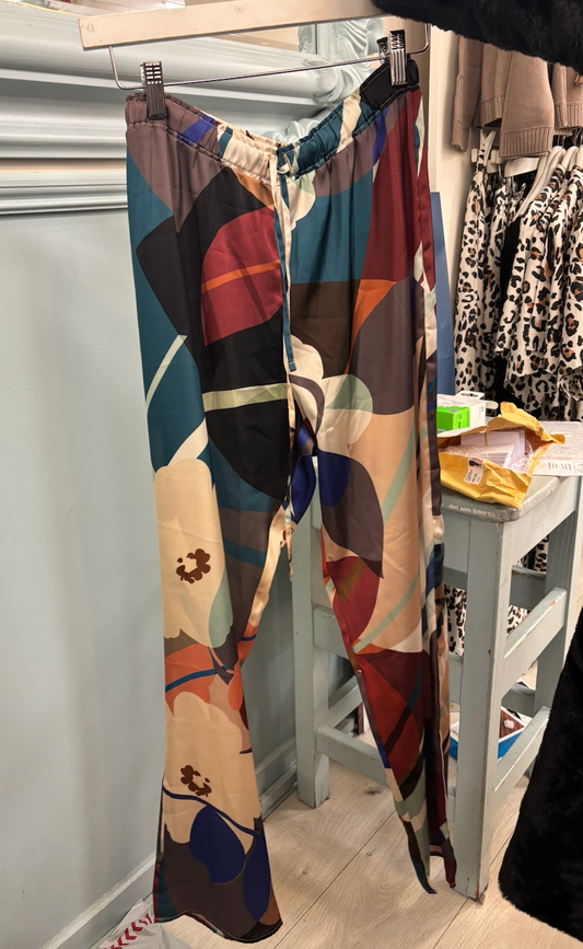 Printed Satin Trousers