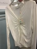 Salsa Ruched Button Blouse – Ecru