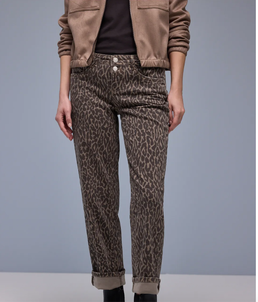 Street One Amalia Straight Leg Animal Print Jeans
