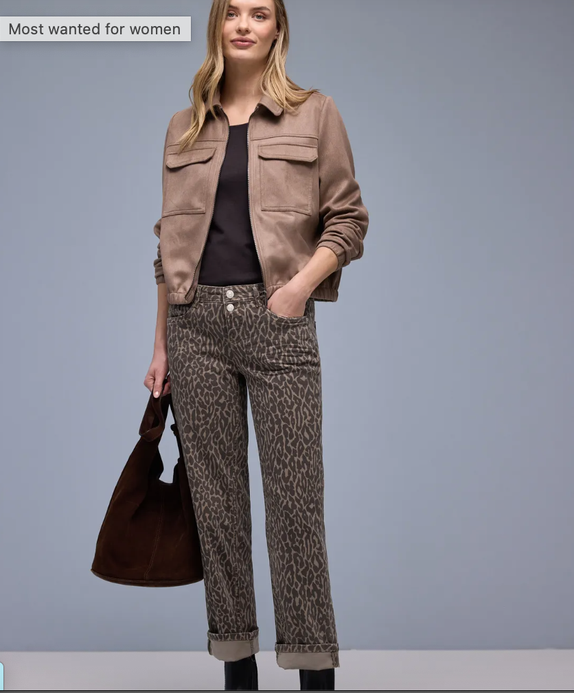 Street One Amalia Straight Leg Animal Print Jeans