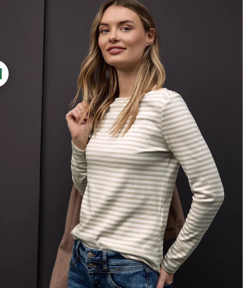 Street One Boat neck Stripe Top