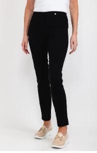 Robell Bella Full Length Slim Leg Trousers Black.