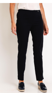Robell Bella Full Length Slim Leg Trousers Navy.