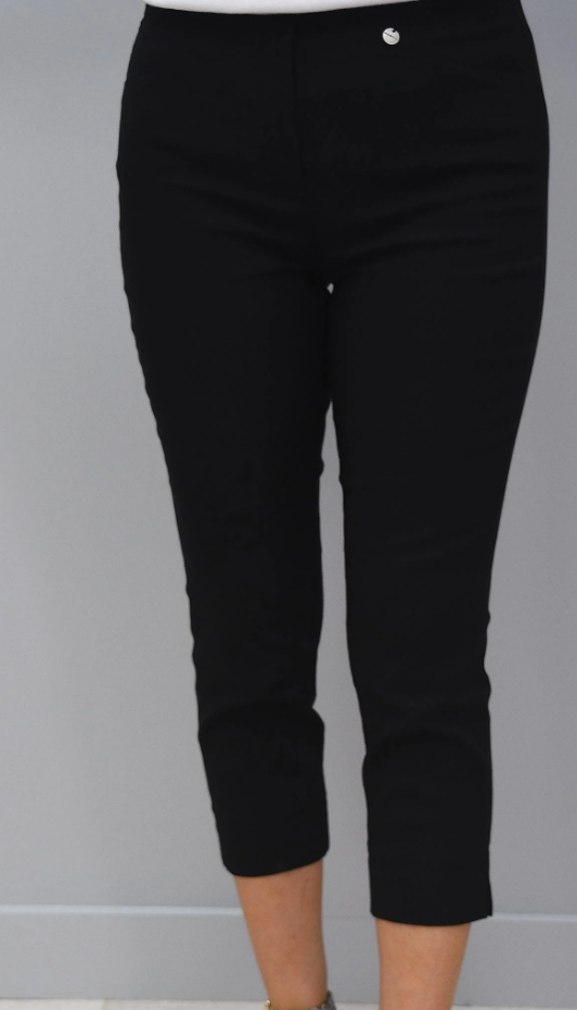 Robell Rose Cropped Trousers Black.