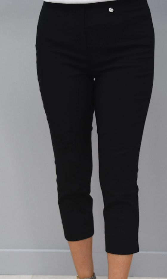 Robell Rose 07 Cropped Trousers Navy.