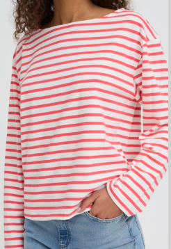 ICHI IHMIRA BOATNECK Long Sleeve Stripe Top.