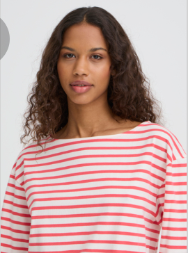 ICHI IHMIRA BOATNECK Long Sleeve Stripe Top.