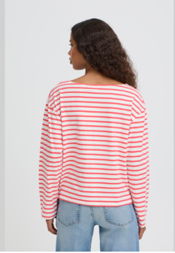 ICHI IHMIRA BOATNECK Long Sleeve Stripe Top.
