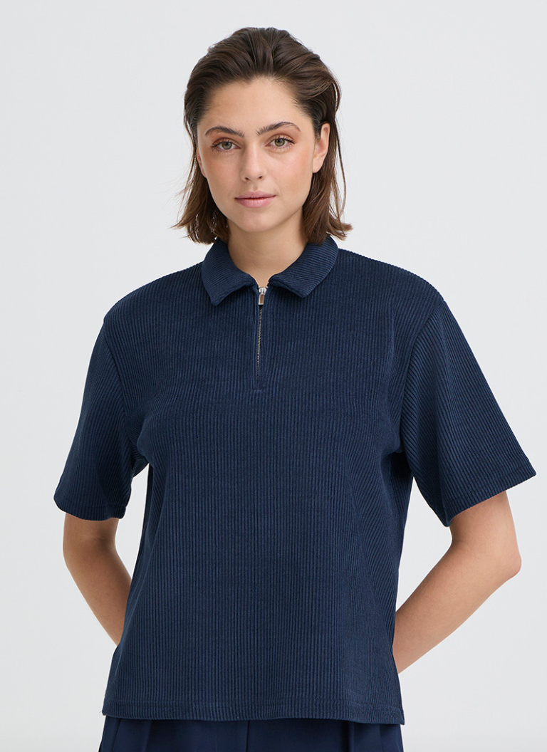 ICHI IHKATE CORDUROY SS Top with Zip.