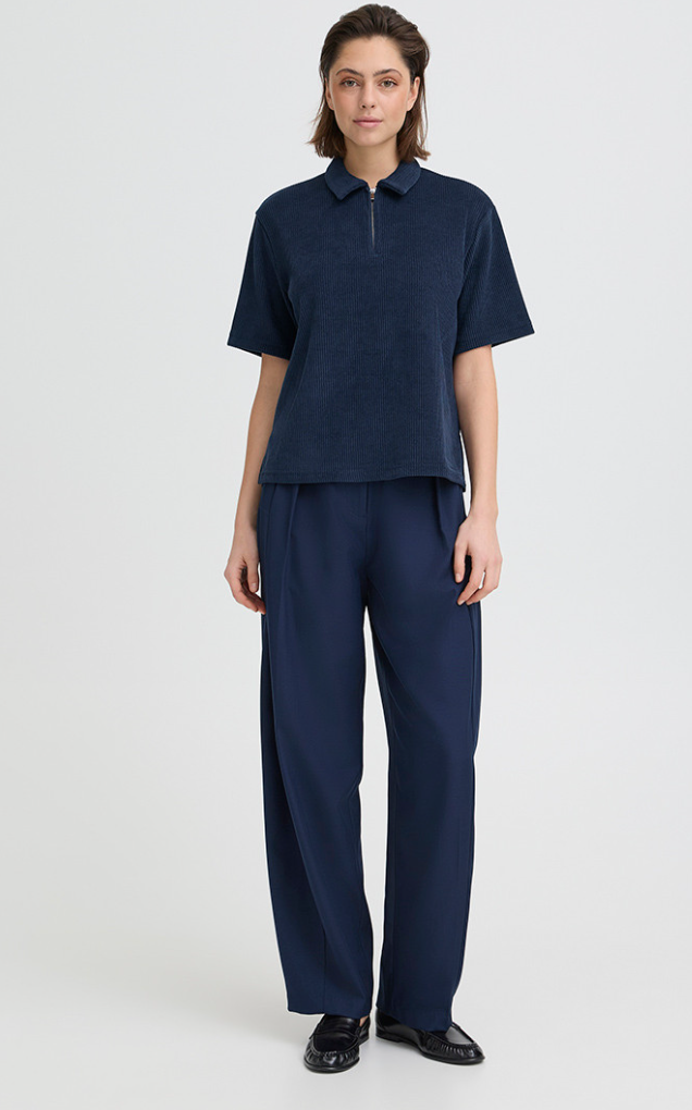 ICHI IHKATE CORDUROY SS Top with Zip.