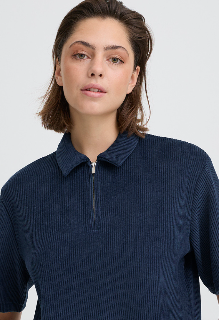 ICHI IHKATE CORDUROY SS Top with Zip.