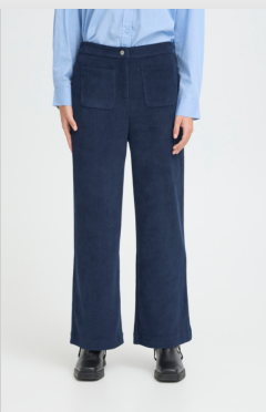 ICHI IHKATE CORDUROY PA4 Trousers - Navy.
