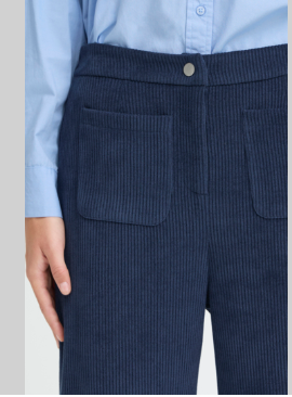 ICHI IHKATE CORDUROY PA4 Trousers - Navy.
