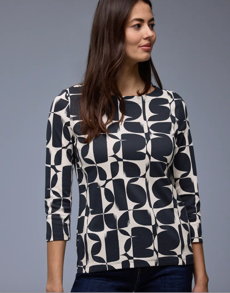 Street One Patterned Round Neck Top.