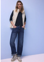 Street One Textured Shirt with Tape - Navy