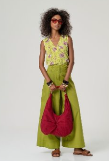 Surkana Sleeveless Top - Pink & Green Mix.