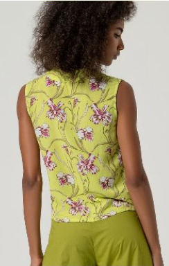 Surkana Sleeveless Top - Pink & Green Mix.