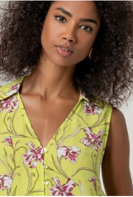 Surkana Sleeveless Top - Pink & Green Mix.