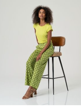 Surkana Straight Leg Trousers Green Mix