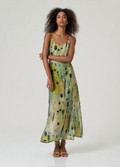 Surkana V Neck Strap Dress Green Mix