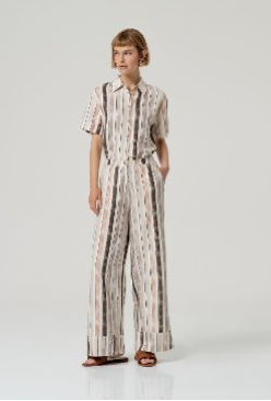 Surkana Wide Leg Trousers Brown Mix