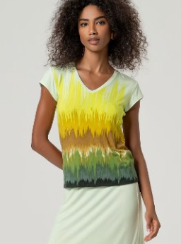 Surkana V Neck T/Shirt - Green Ombre
