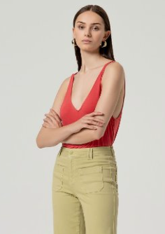 Surkana Wide Leg Jeans - Light Olive